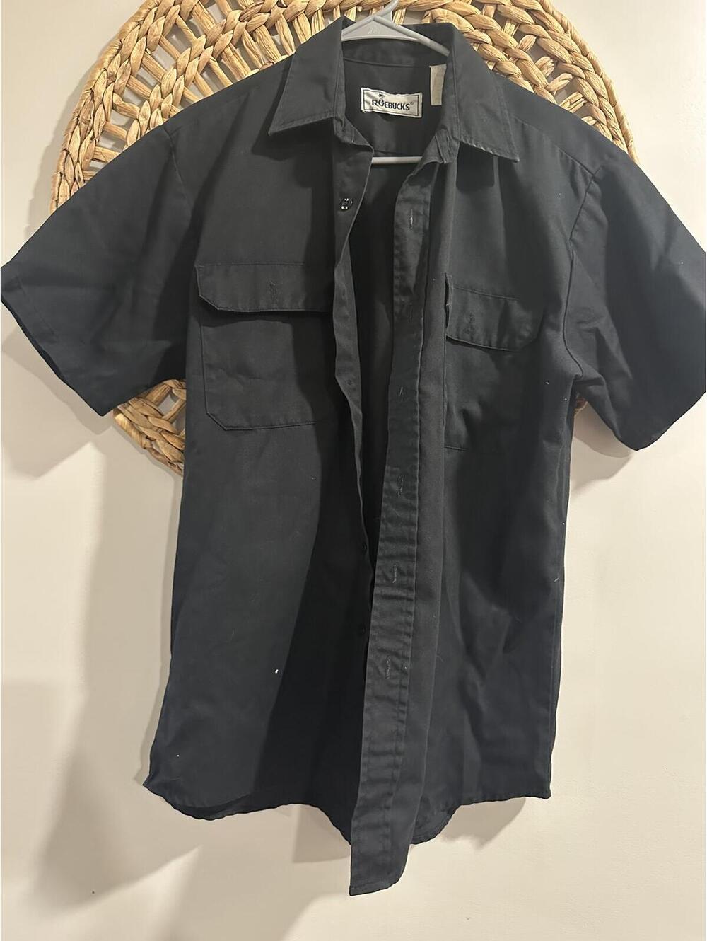 Roebucks Black Short Sleeve Button-Up Shirt